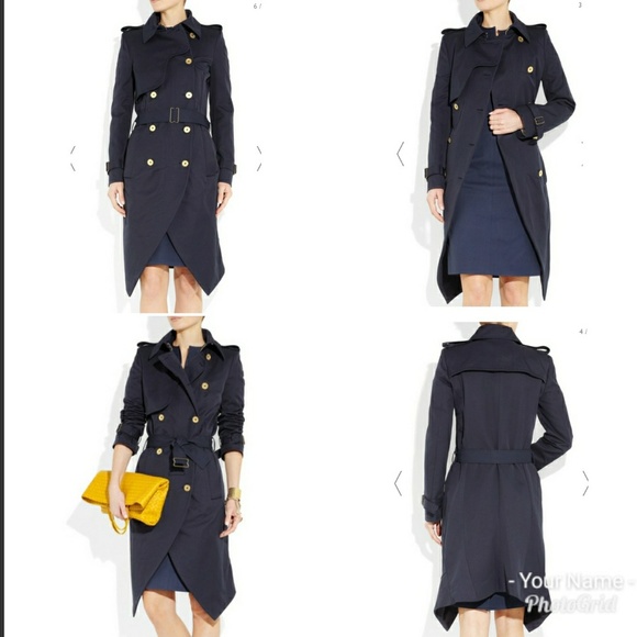 Yves Saint Laurent YSL asymmetric gabardin trench coat jacket - Picture 5 of 6